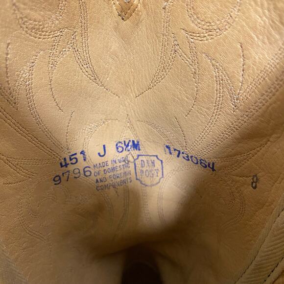 Vintage Dan Post Exotic Lizard Cowboy Boots Brown Size 6.5 - Picture 9 of 9